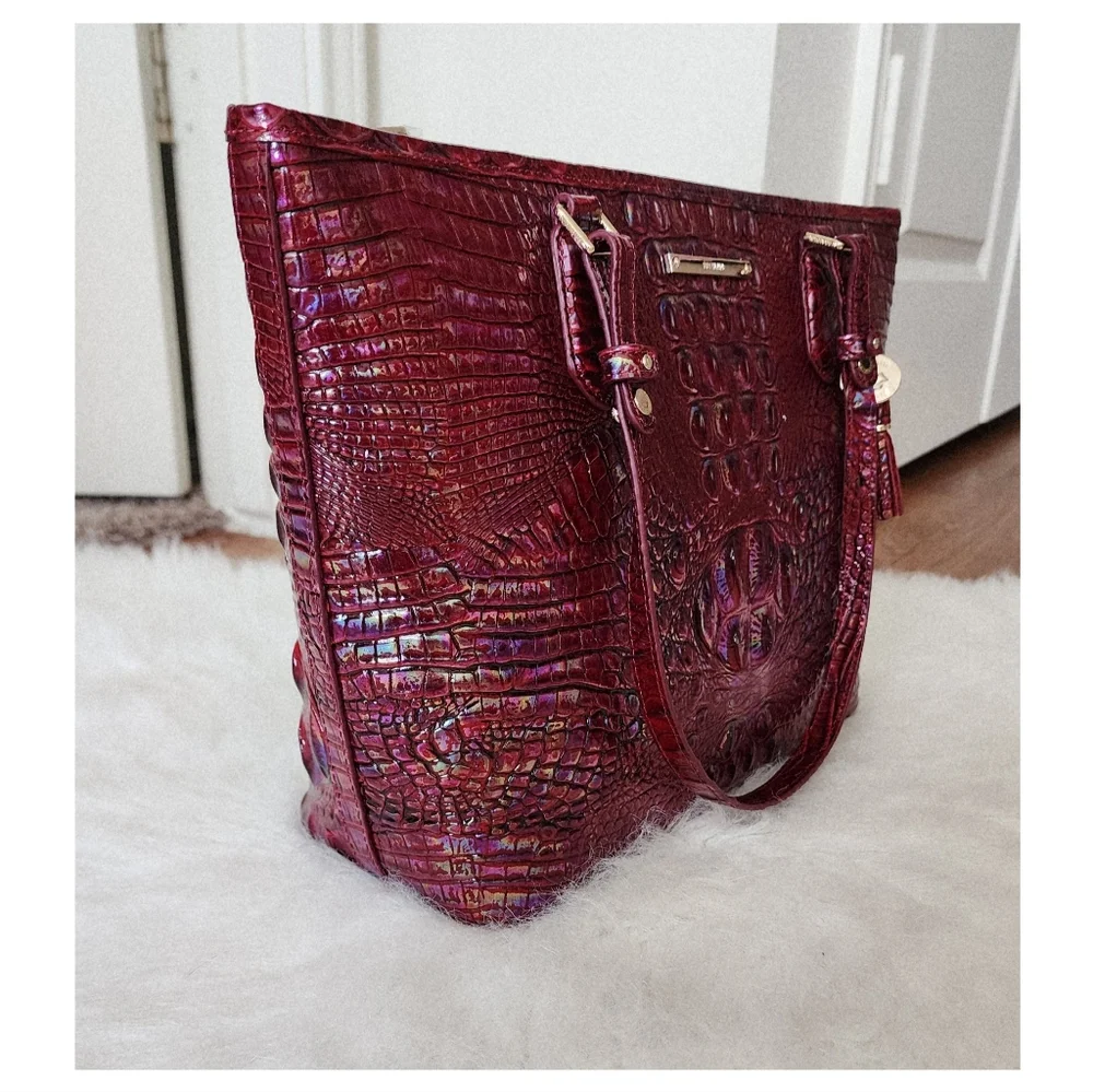 NWT Brahmin Medium Asher Sangria Melbourne Tote/dustbag - Picture 3 of 12